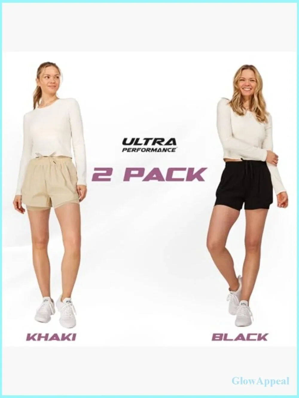 Pack of 2 Compression Running Shorts with Built-in Liner & Phone Pocket